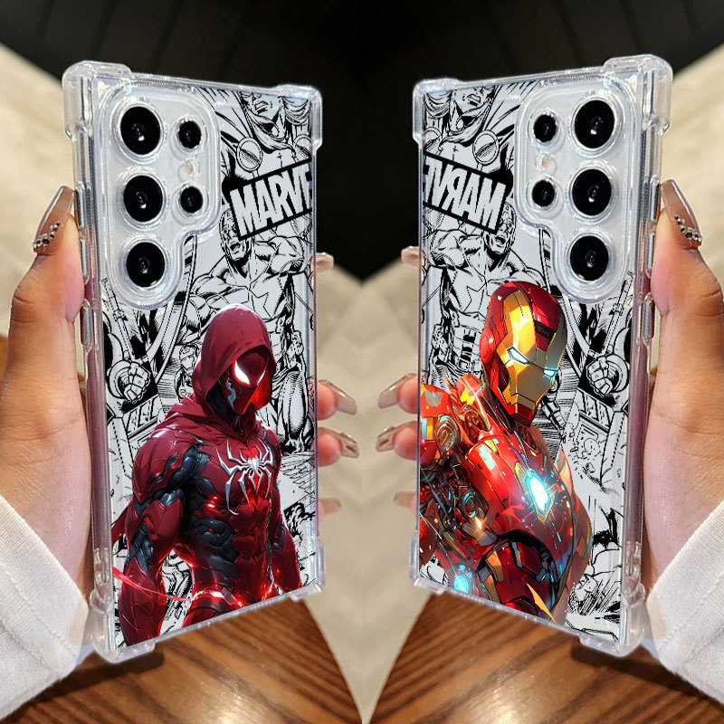 Capa De Capitão América Do Homem Aranha De Ferro Para Samsung S25 Ultra S24 FE S23 Plus S20 S25 S22 S21 S25EDGE A56 A36 