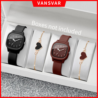 2/4/Pçs/Set Moda Numeral Árabe Dial Mulher Relógios De Quartzo Pulseira De Silicone Conjunto De Jóias Meninas Relógio (S em Oferta na Shopee