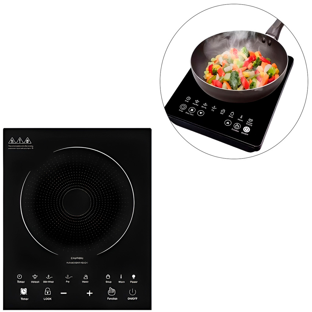 JS Fogão Cooktop Indução Elétrico 1 Boca Cozinha Praticidade Voltagem 220V