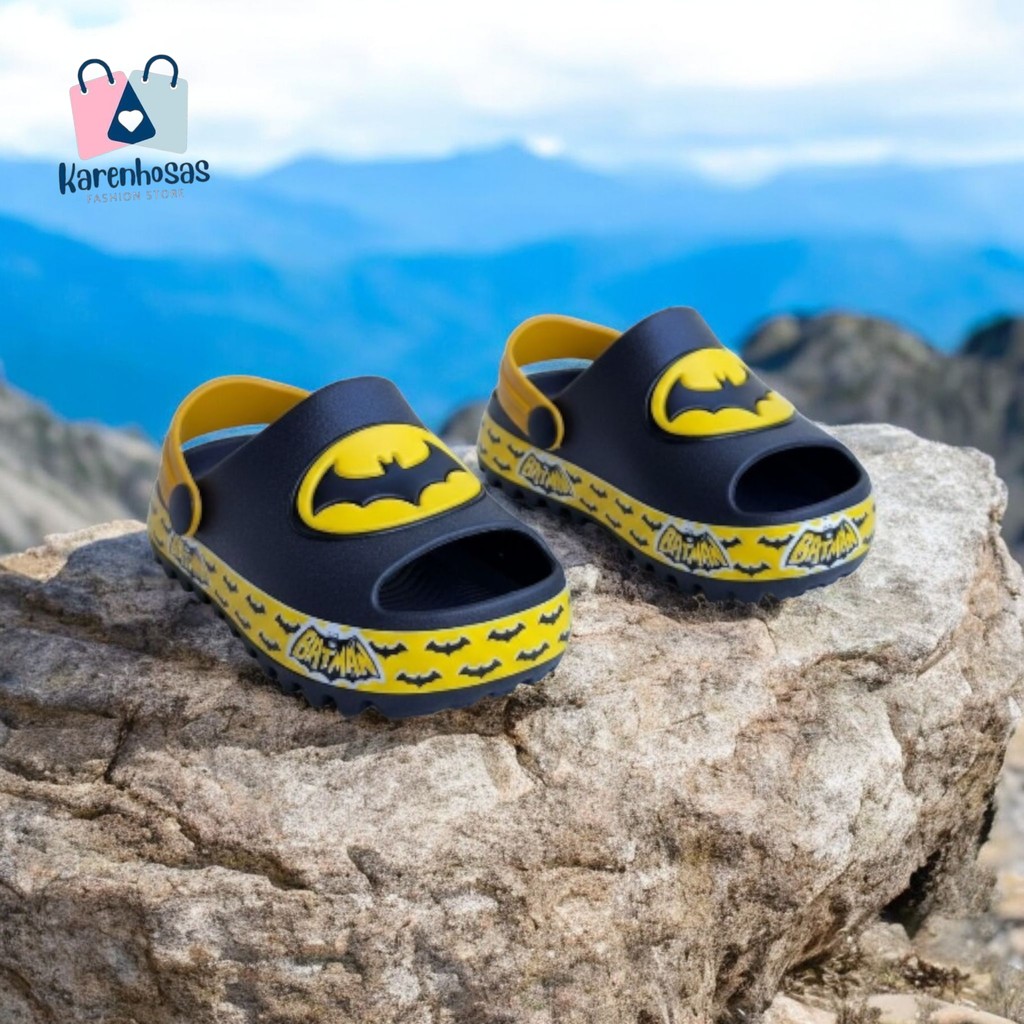 Babuche Soca Batman preto infantil menino super confortável leve antiderrapante dia a dia escola presente crianças