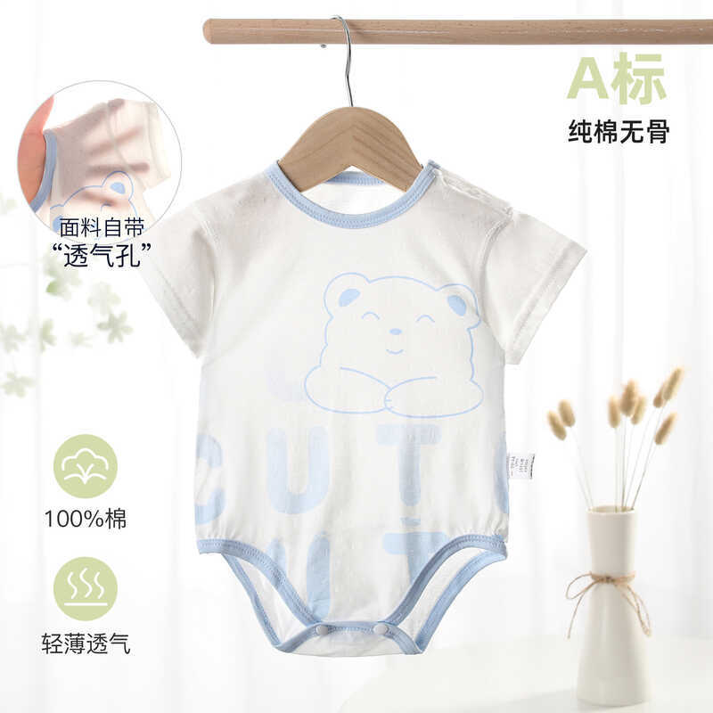 Roupas de bebê bebê Aa verão estilo fino roupas de bebê puro algodão desossado macacão recém-nascido de manga curta roup