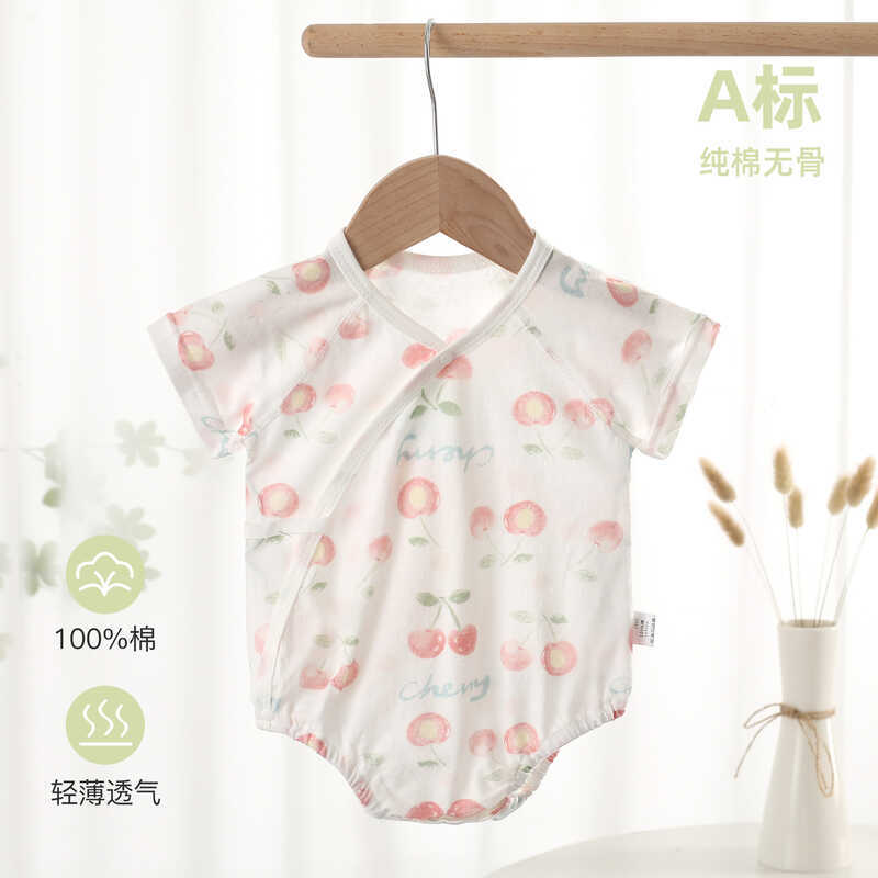 Roupas de bebê de manga curta estilo verão roupas de bebê Aa classe puro algodão recém-nascido macacão triângulo do bebê