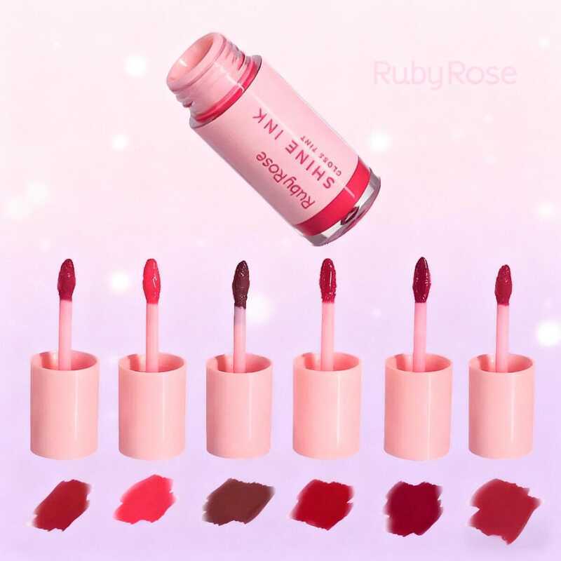 Gloss Labial Ruby Rose Shine Ink - Brilho Hidratante e Cor Leve HB-L6600