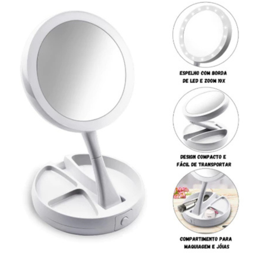 Espelho Camarim com Iluminação LED + Lavador de Pincéis Automático