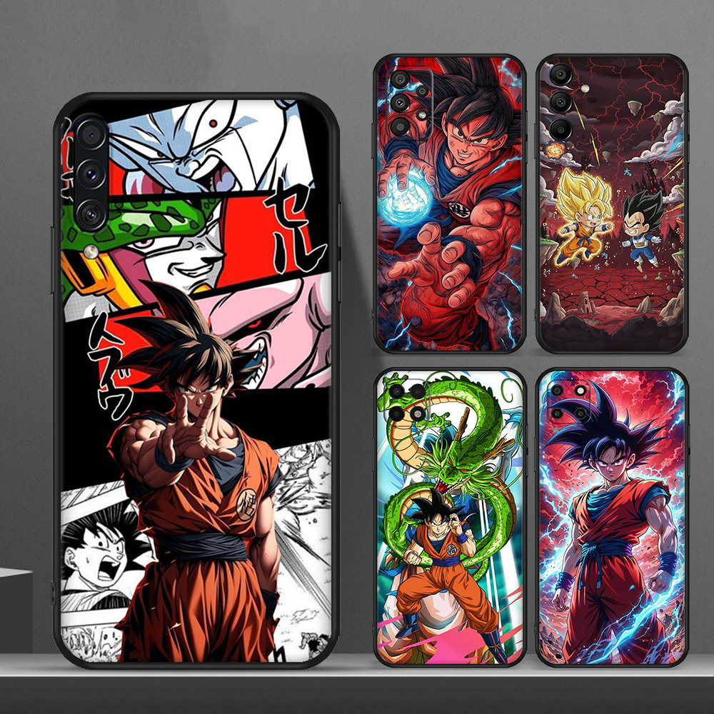 Capa De Telefone Macia Preta Samsung A10 A10S A11 A12 A13 A14 A15 A20 A30 A20S A21 A24 A21S A22 A23 Goku Silicone