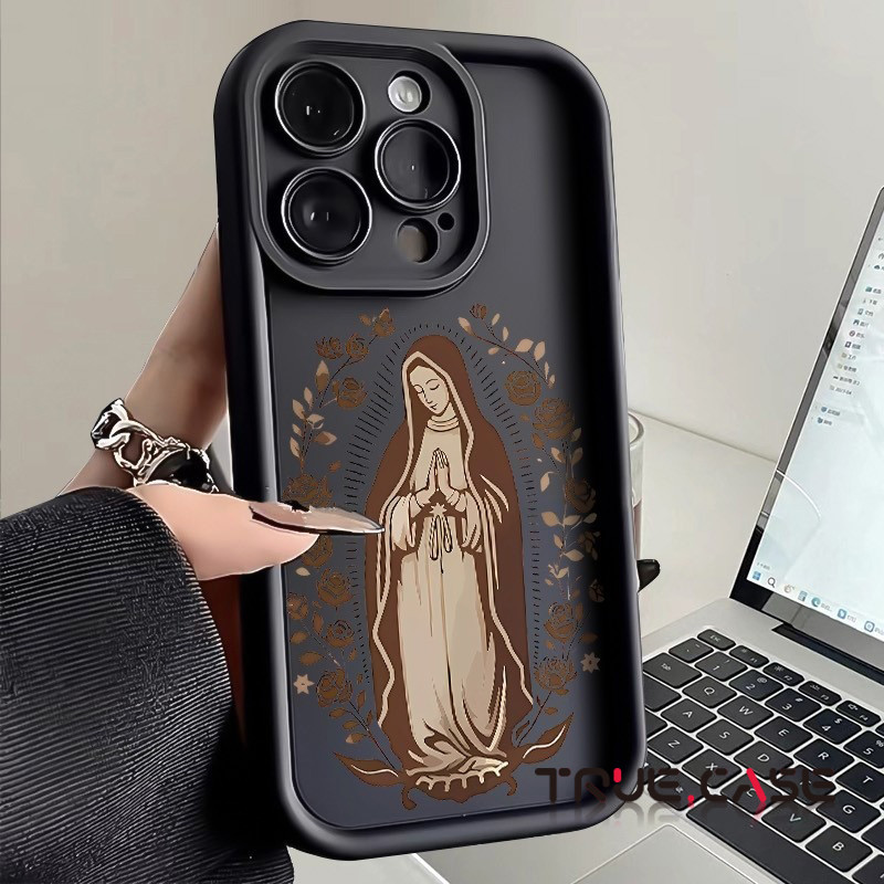 Capinha iphone 17 Pro Max 7/8plus 11/12/13/14/15/16 Pro max X XR XSMAX estojo TPU,silicone anti impacto,Virgem Maria em Oferta na Shopee