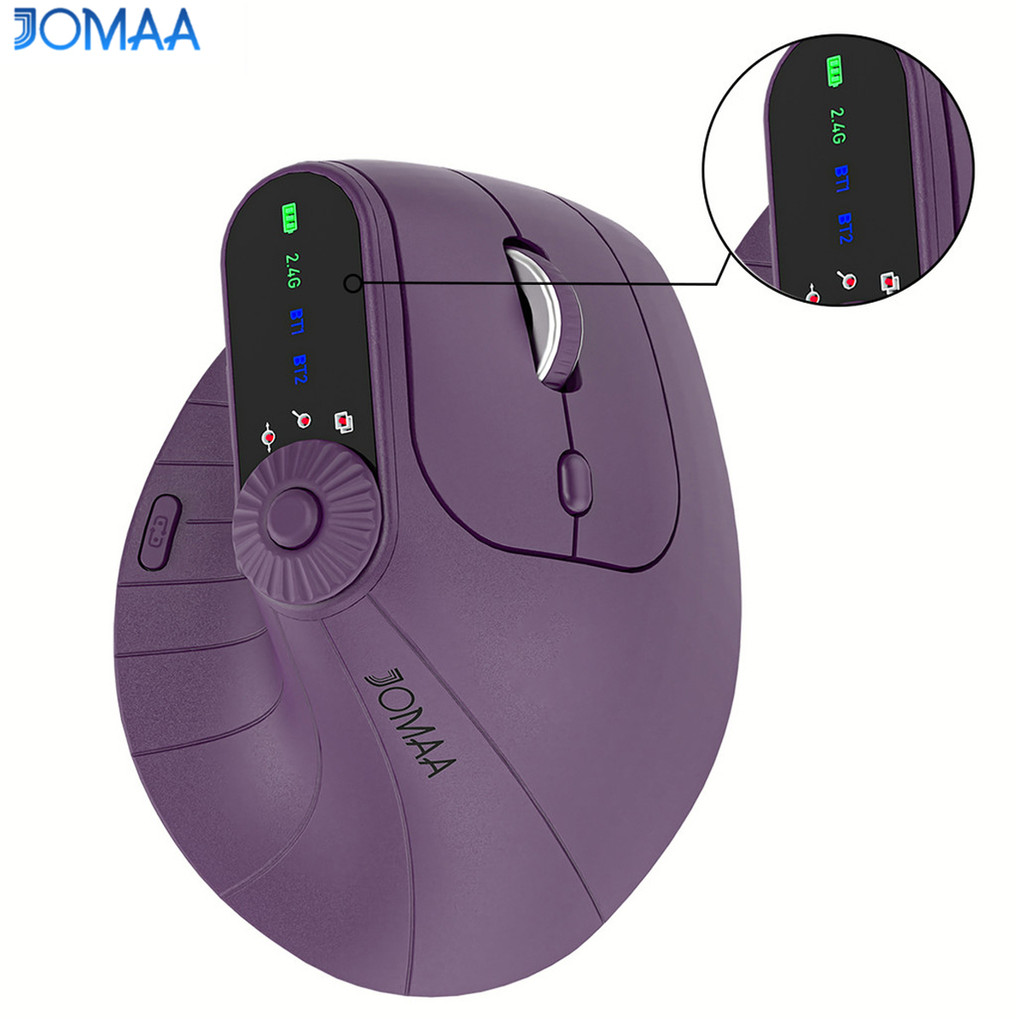 Jomaa Vertical Wilreless Mouse Ergonômico Bluetooth Mão Direita Com Botão De Aju