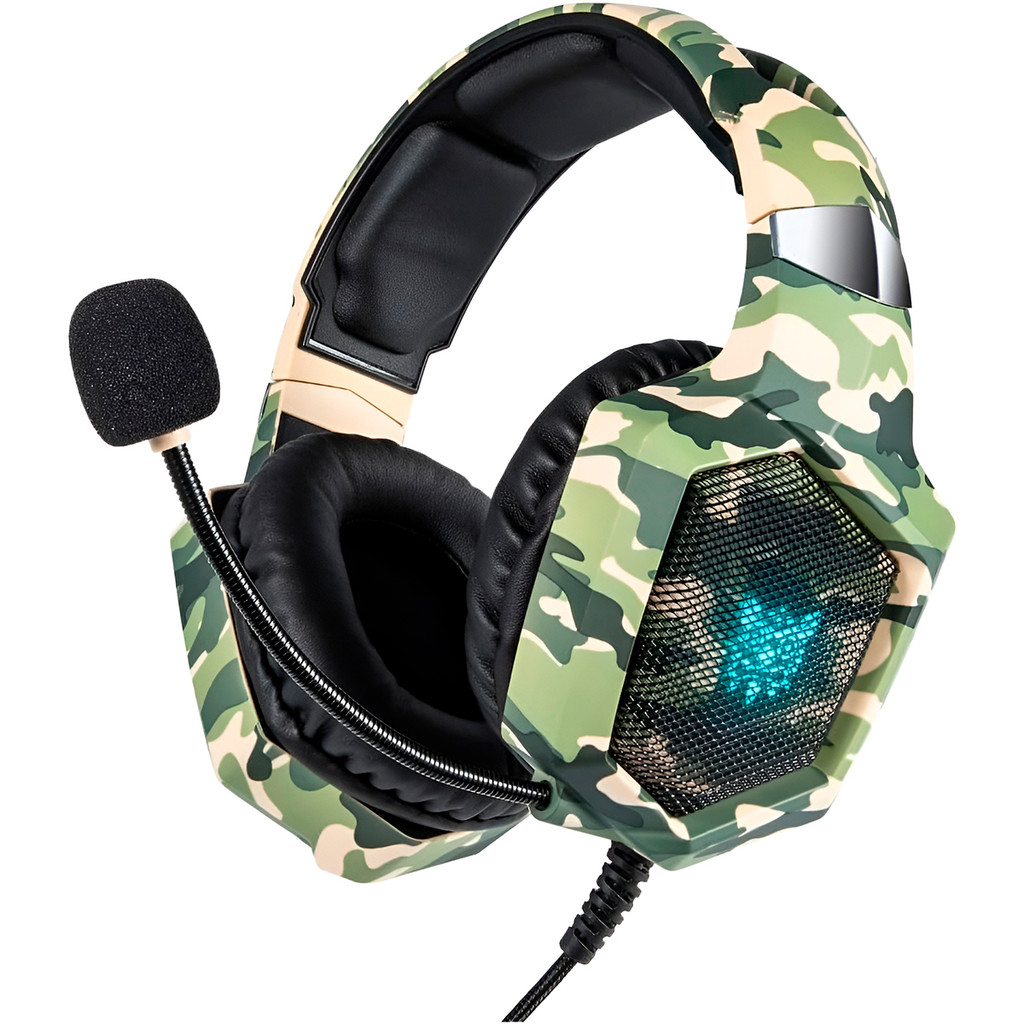JS Fone Over Ear Gamer Profissional Luz LED com Fio