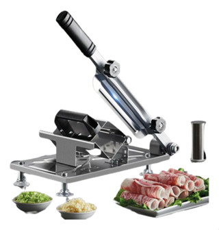 Cortador Manual de Carne Frios Legumes todo em Aço Inoxidável Fatiador com Regulagem Multifuncional em Oferta na Shopee