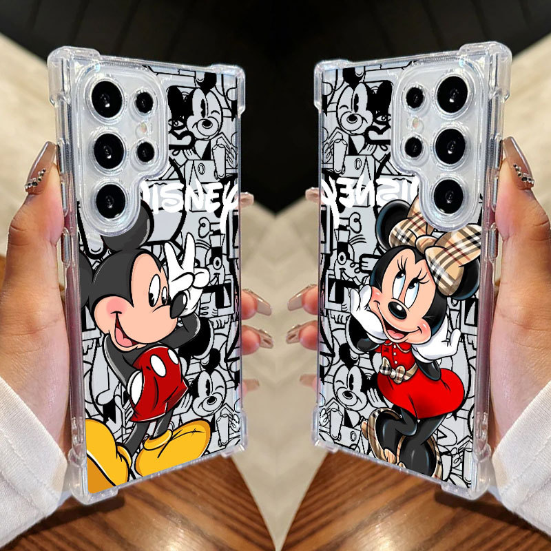 Moda Disney Mickey Minnie Capa Para Samsung S25 Ultra S24 FE S23 Plus S20 S25 S22 S21 S25EDGE A56 A36 Transparente Celul