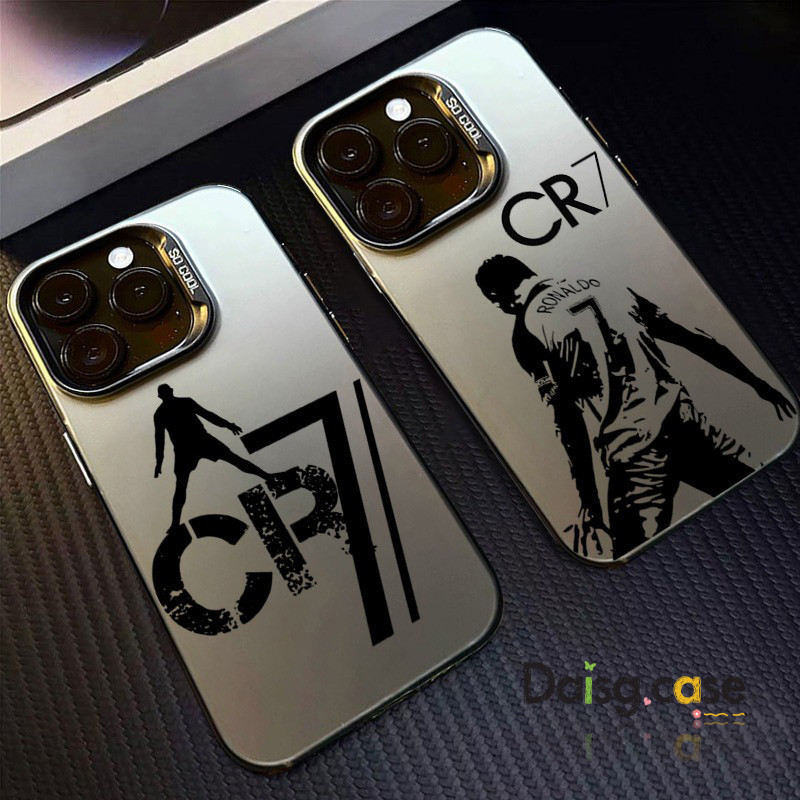 Capa De Telefone Dura De Metal Para iPhone 16 15 17 ProMax 14 13 12 11 7 8Plus XSXXR Mr Futebol C-cR7-R-Ronaldos celular