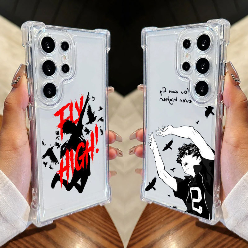 Haikyuu Flay Anime Caso Para Samsung S25 Ultra S24 FE S23 Plus S20 S25 S22 S21 S25EDGE A56 A36 Claro Caixa Do Telefone C
