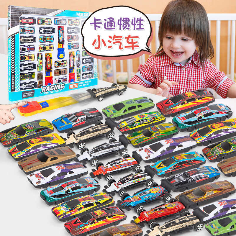 Stall brinquedos menino bebê brinquedos liga carro conjunto fórmula 50 cor caixa lata carro brinquedos
