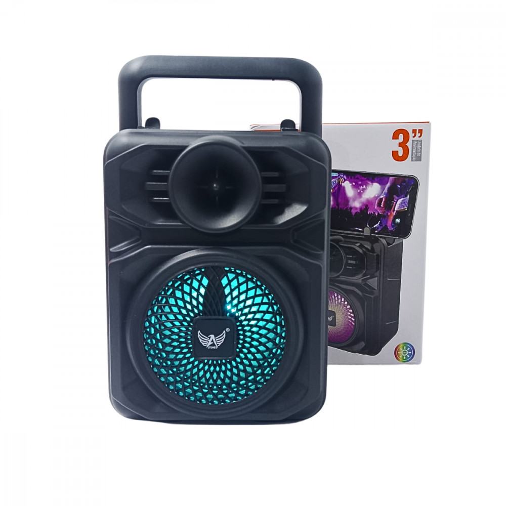 Caixinha De Som Bluetooth LED RGB Usb Cartão TF Alta Qualidade 8w Entrada P10