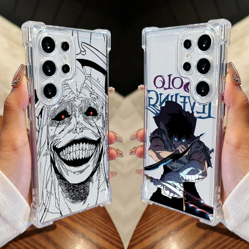 Capa De Anime Solo Leveling ARISE Para Samsung S25 Ultra S24 FE S23 Plus S20 S25 S22 S21 S25EDGE A56 A36 Transparente Ce