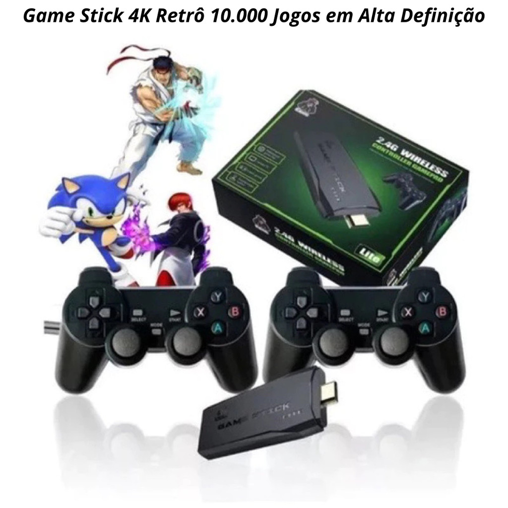 Console Game Stick Lite 4K Retrô 10.000 Jogos