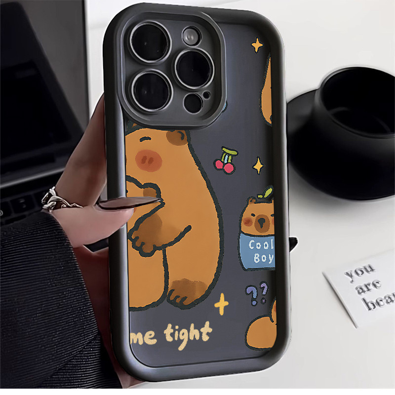 bear cute TPU anti-impacto Capinha Capa Para Redmi Note 12 13 14 12C 13C 14C A5 POCO X5 Pro X6 Pro F5 F7 mi 14 15T
