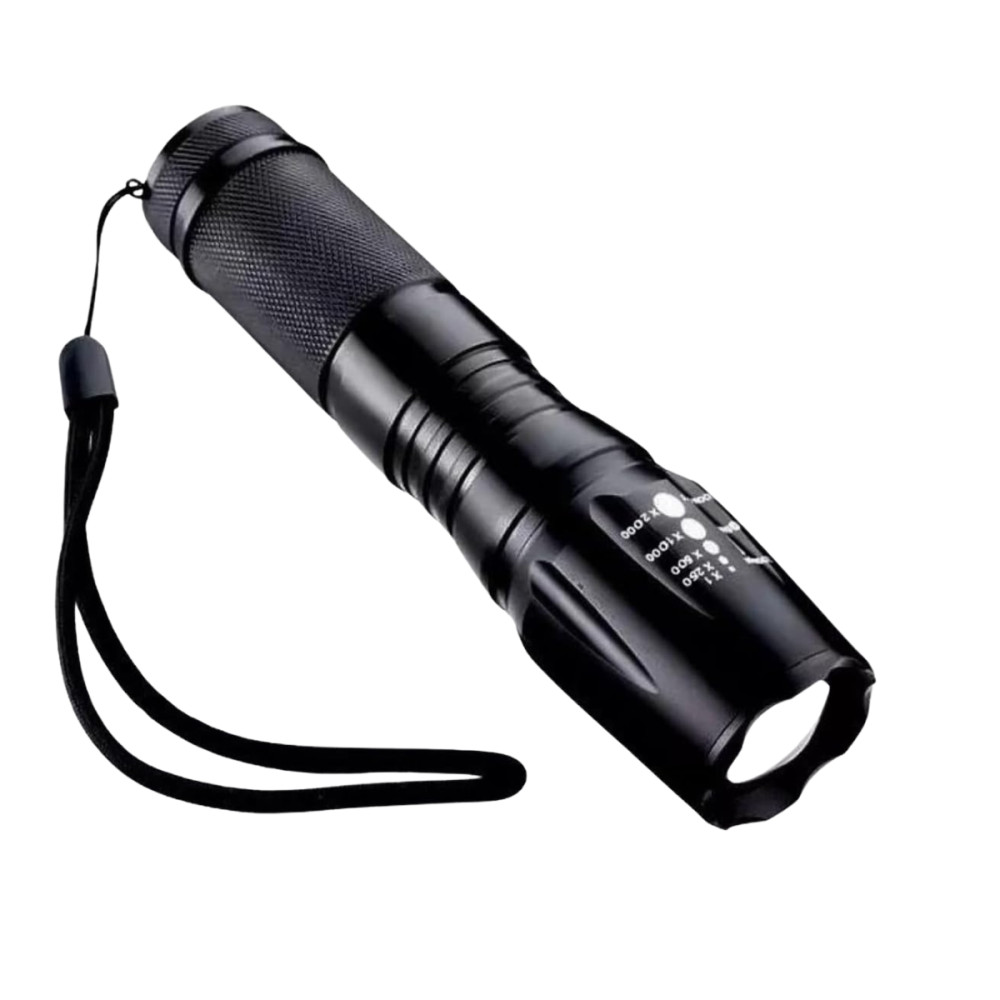 Lanterna Tática Portátil MINI a Pilha com Zoom Telescópico K