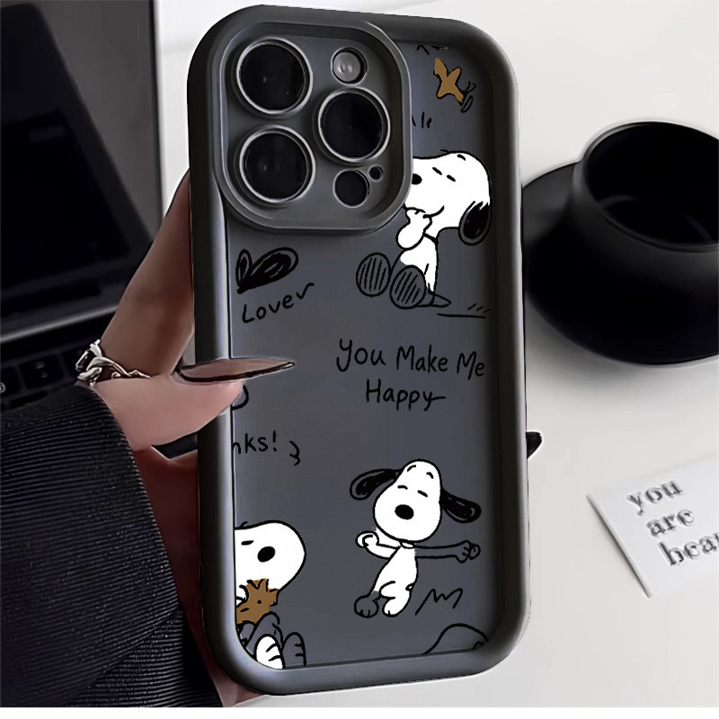 Snoopy Love TPU anti-impacto Capinha Capa Para Samsung A14 A15 A54 A55 A05S A16 A07 A17 S22 S23 S24 S25 FE Ultra