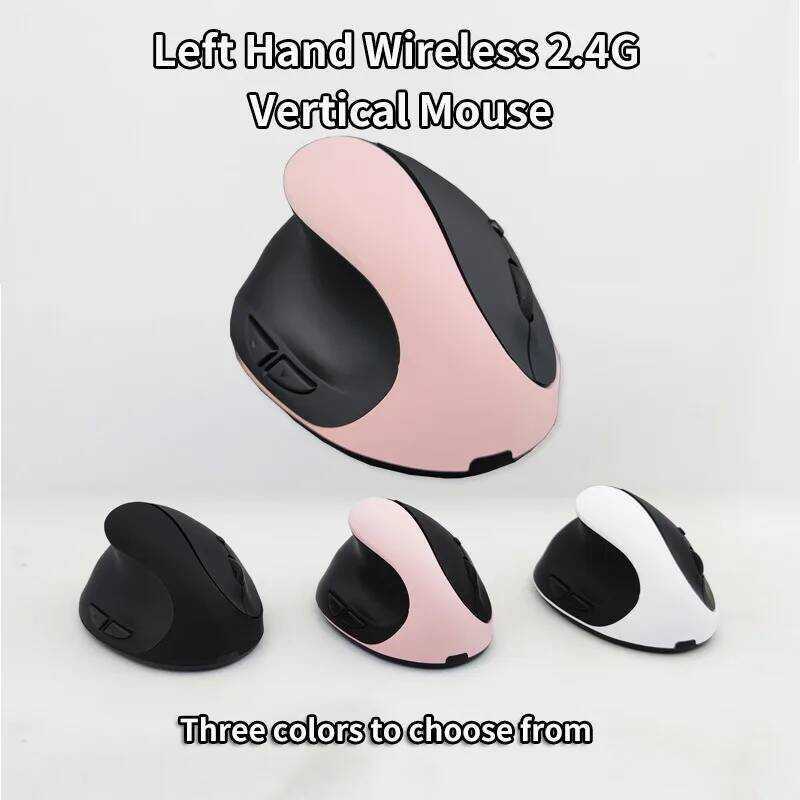 Mouse Sem Fio Vertical Ergonômico Para Canhotos 1600 DPI Computador Tablet PC