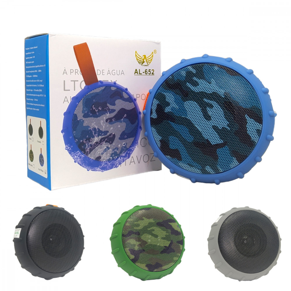 Caixa de Som Bluetooth 5W Portátil e Waterproof!
