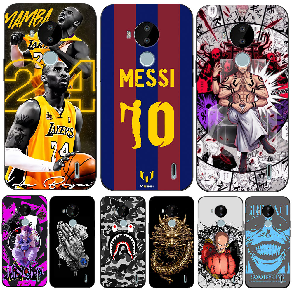 Caso Para nokia c30 Telefone Capa Traseira Silicone Macio Preto Tpu Basquete Futebol Clube superstar anime Crânio