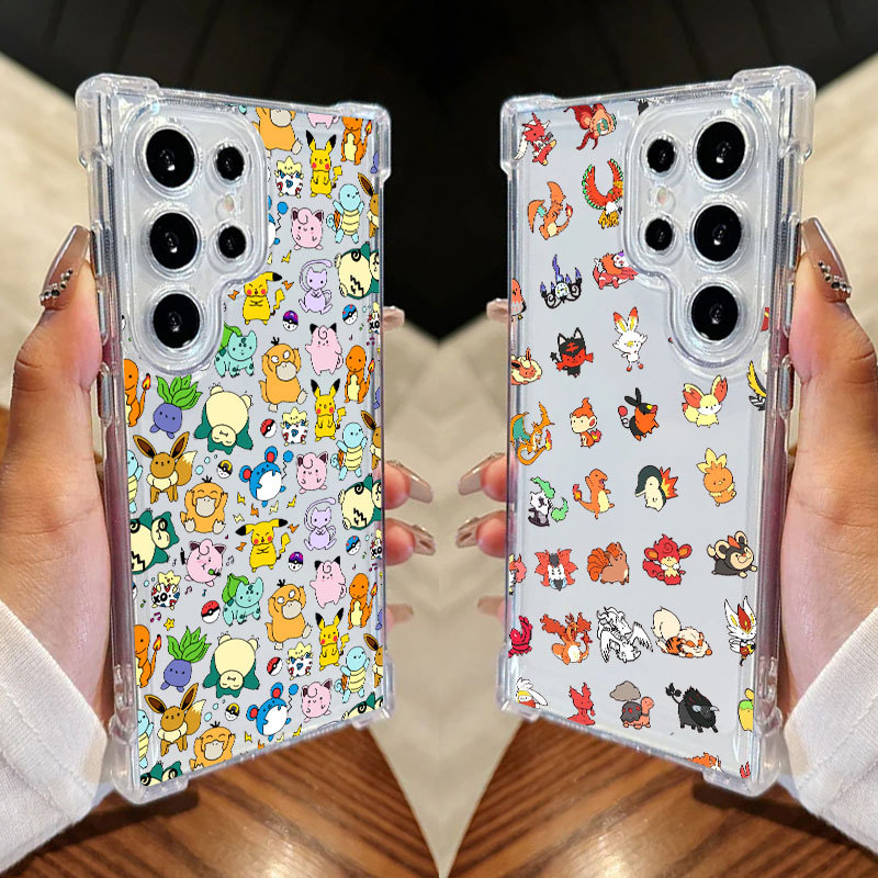 Capa Fofa De Anime Pokémon Para Samsung S25 Ultra S24 FE S23 Plus S20 S25 S22 S21 S25EDGE A56 A36 Transparente Celular À