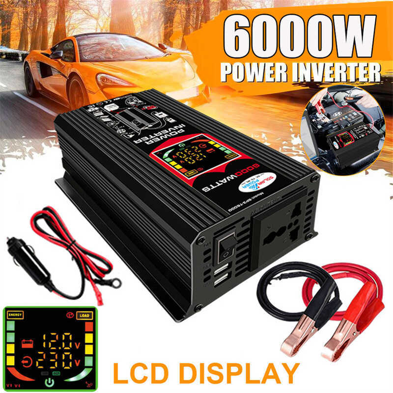 Conversor inversor 12V para 220V/110V300W Inversor de carro inteligente padrão 3.000W USB duplo