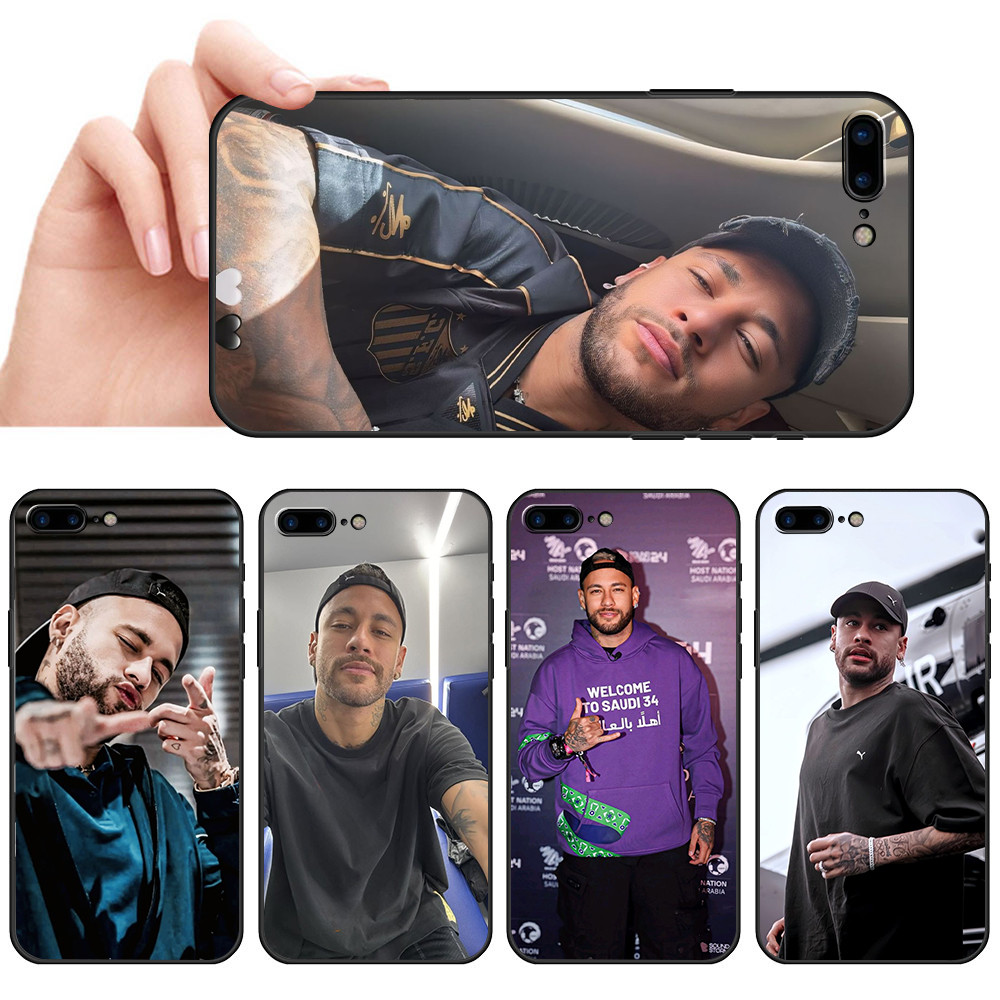 Capa De Telefone Preta Macia Para iPhone 5 5S 6 6S 7 8 Plus Neymar's Life Protetora Anti-Queda