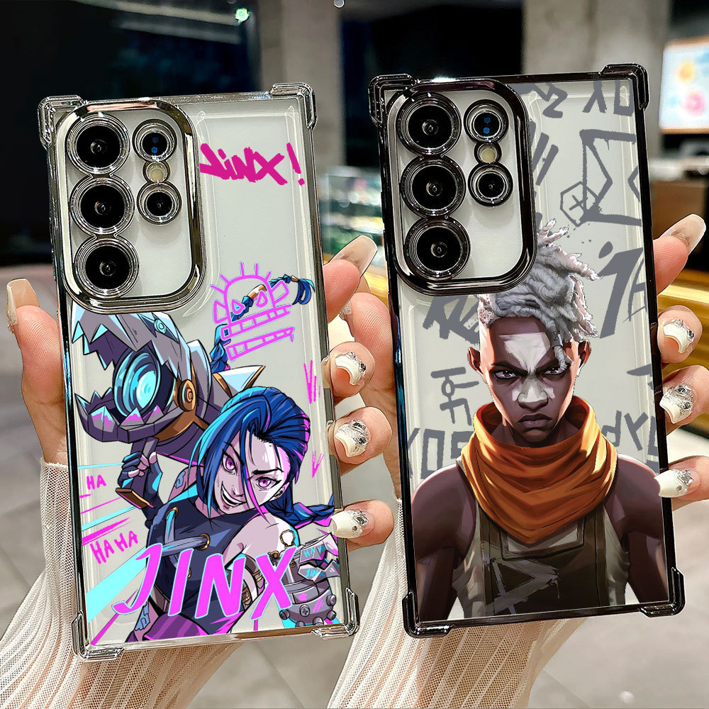 Anime Game Arcane Jinxs Ekko Capa Transparente Para Samsung S26 Ultra A57 S24 S23 S22 S21 S25 Plus S20 S25FE S26EDGE A37