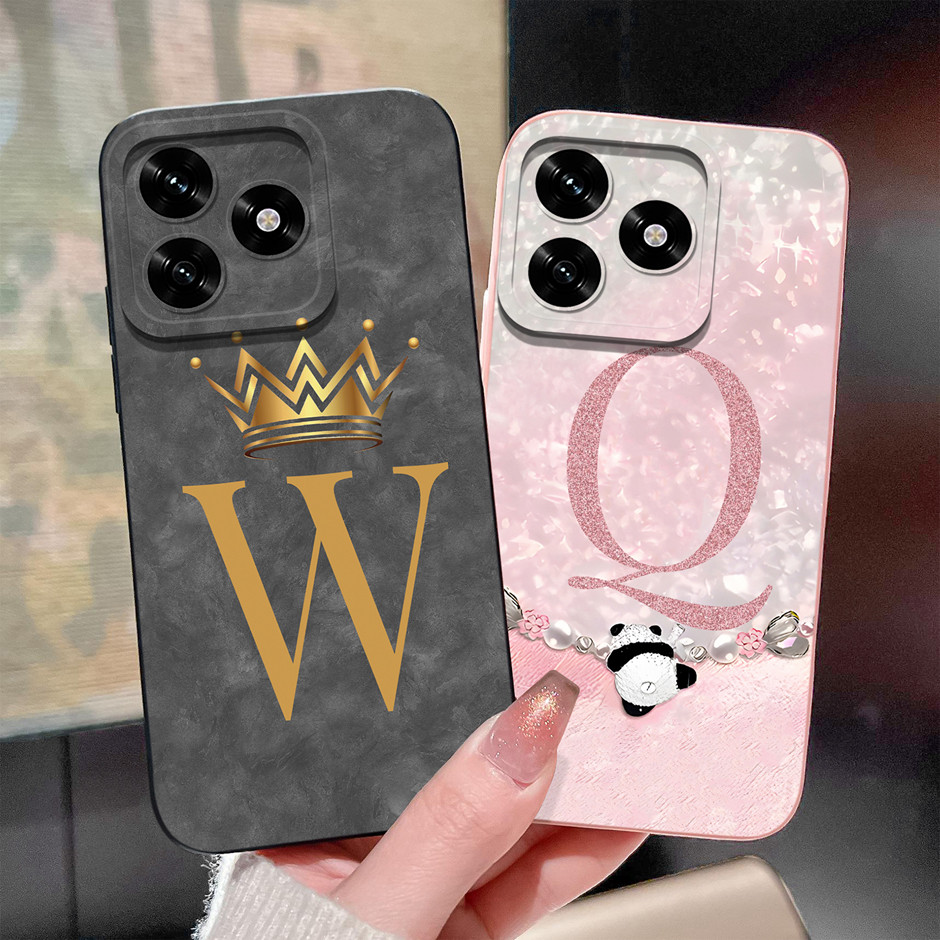 Capa De Silicone Macio Para Honor X5c Plus 4G Bonito Dos Desenhos Animados Panda Padrão 26 Letras Casal Ultrafina HonorX