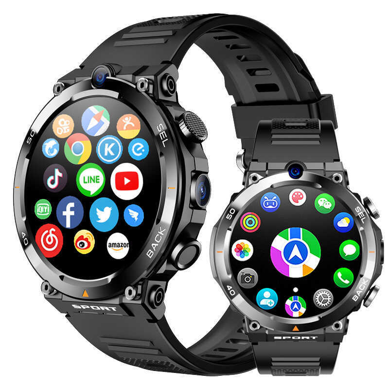 H10 relógio inteligente 5G cartão Android nfc freqüência cardíaca telefone móvel completo Netcom vídeo telefone gps Mult