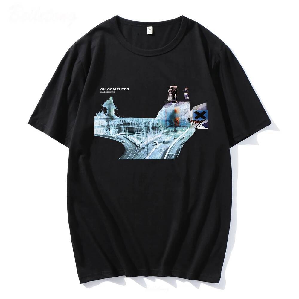 Camiseta Radiohead 2026 Masculina Hip Hop, Camiseta de Banda de Rock, 100% Algodão, Camisetas Streetwear com Estampas
