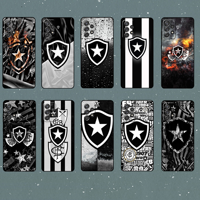 Para Samsung J4 J5 J6 Plus Prime J7 Core Pro J8 Botafogo Macio Preto TPU Caso De Telefone