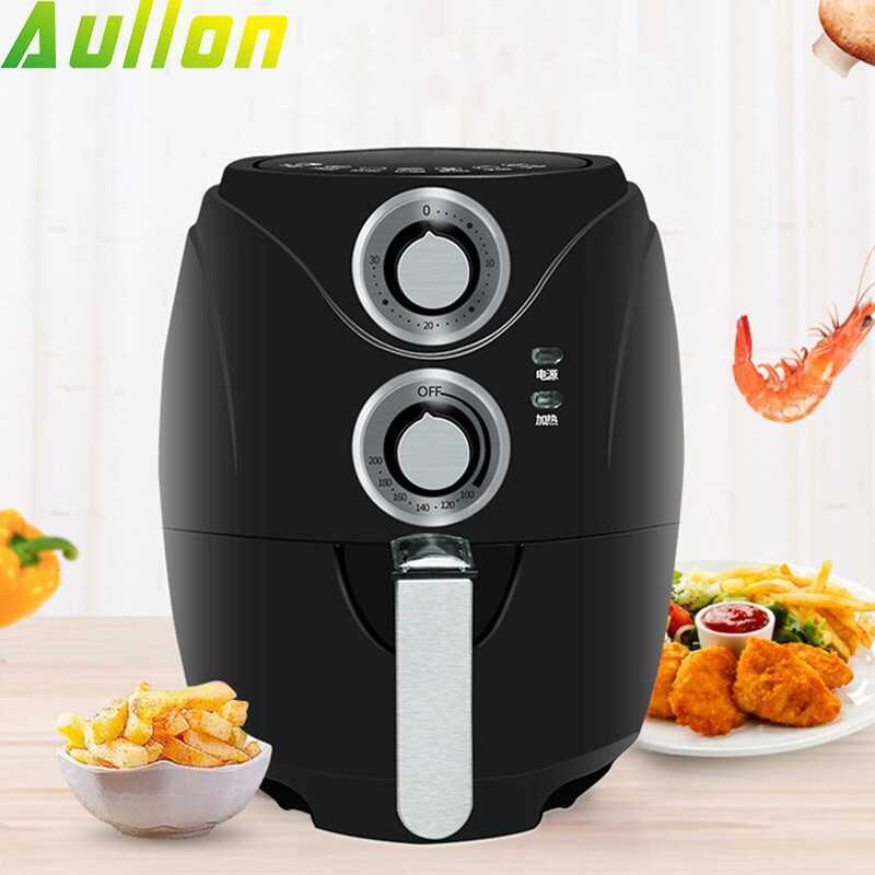 Fritadeira elétrica Air Fryer preta 3,2L 110V com dois botões rotativos
