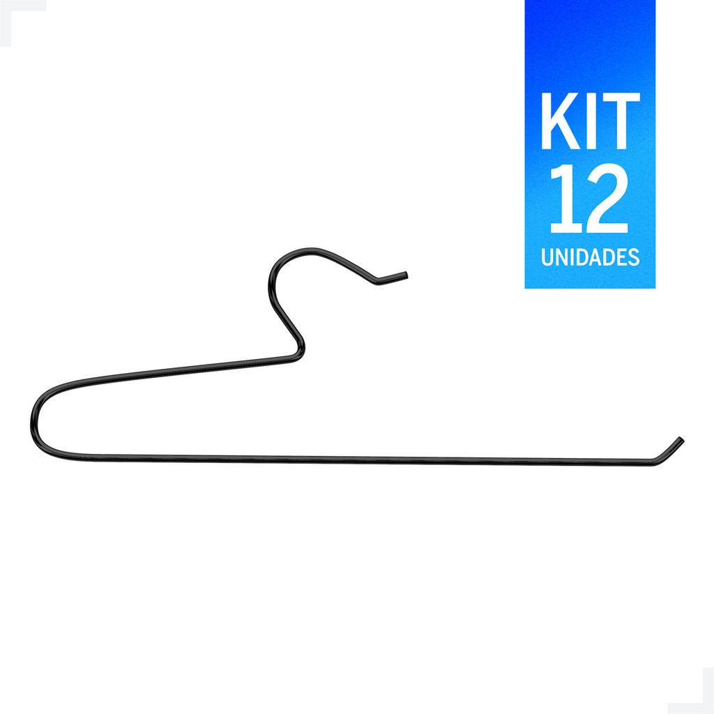 Cabide Calceiro Luxo Preto - Kit Elegante com 12 Unidades para Um Armário Sofisticado