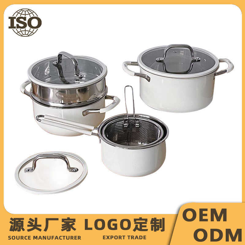 Conjunto de panela de aço inoxidável conjunto de três peças panela de sopa pote de leite com grade de vapor cozinha domé