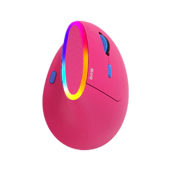 JOMAA & BOW Mouse Vertical Ergonômico Sem Fio RGB Retroiluminado Recarregável USB + Bluetooth + LED Multidispositivo Com