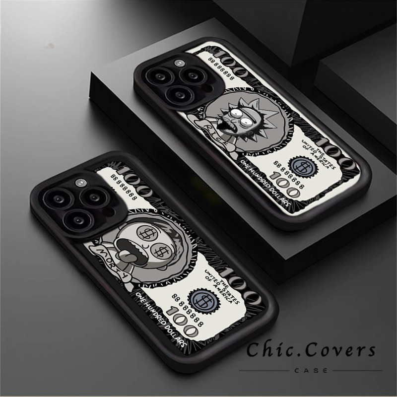 Capa Para iPhone 17 16 15 14 13 12 11 Pro Max 7/8 Plus X XSMAX XR Anti Queda Silicone Dólar Rick Softcase em Oferta na Shopee