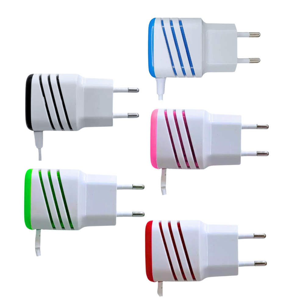 Carregador Completo V8 com 02 Portas USB 5.1A Cabo Fixo Oferta