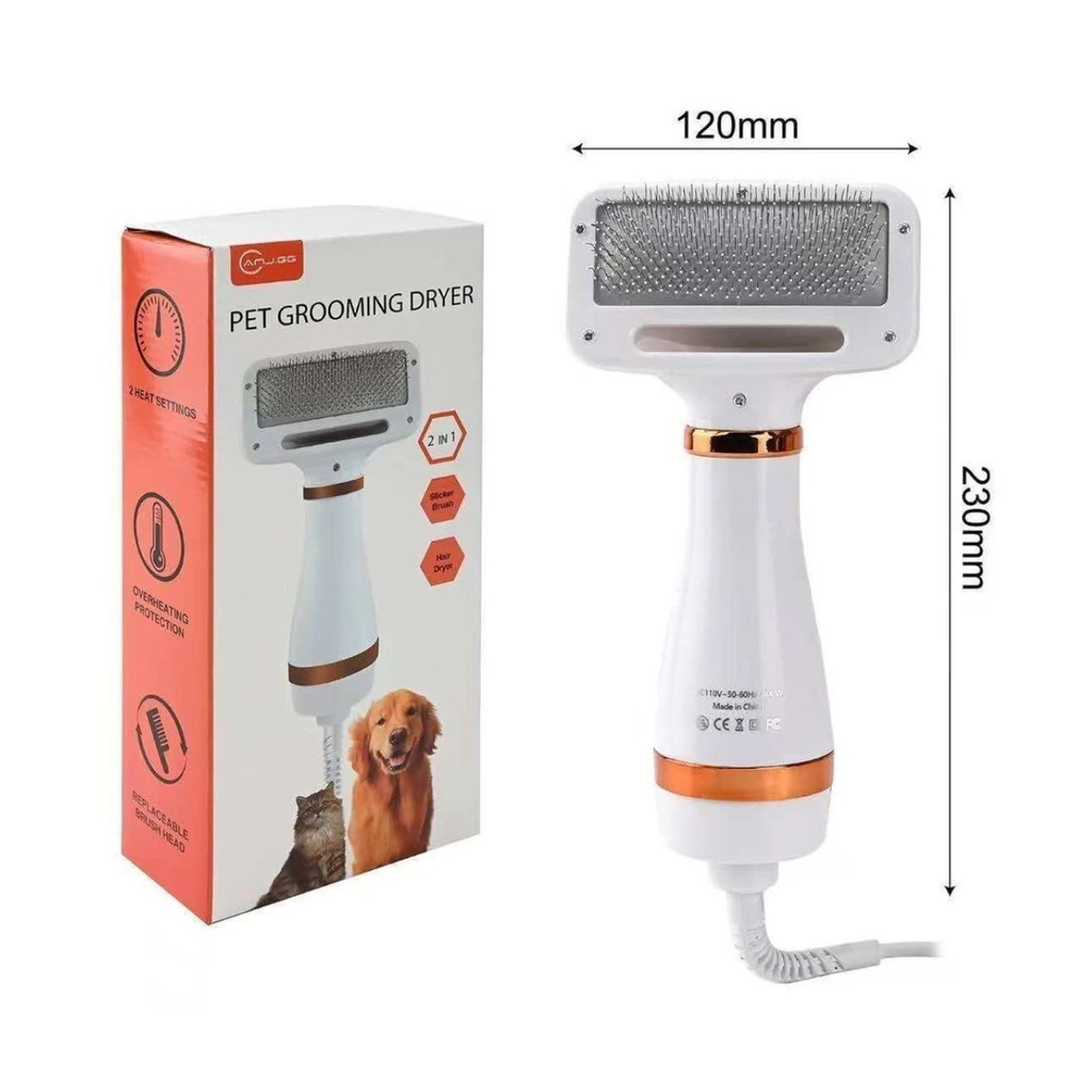 Escova Secadora 2 em 1: Praticidade para Seu Pet 110v