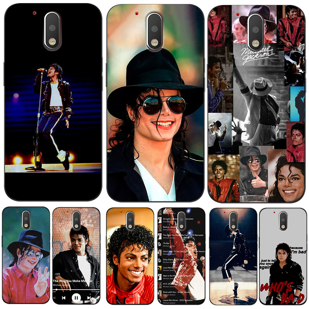 Para Motorola Moto G4 Caso De Telefone Silicone Macio Protetor Preto Tpu Rei Do Pop Michael Jackson Billie Jean Suspense