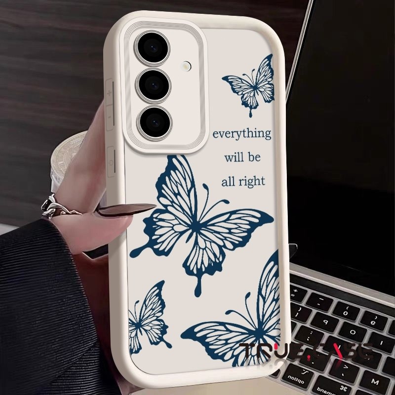 Capa TPU Macia Silicone Padrão Borboleta Oca Para Samsung A55 A54 A53 A52 A52s A25 A35 A34 A16 A15