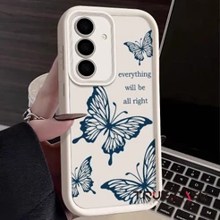 Capa TPU Macia Silicone Padrão Borboleta Oca Para Samsung A55 A54 A53 A52 A52s A25 A35 A34 A16 A15