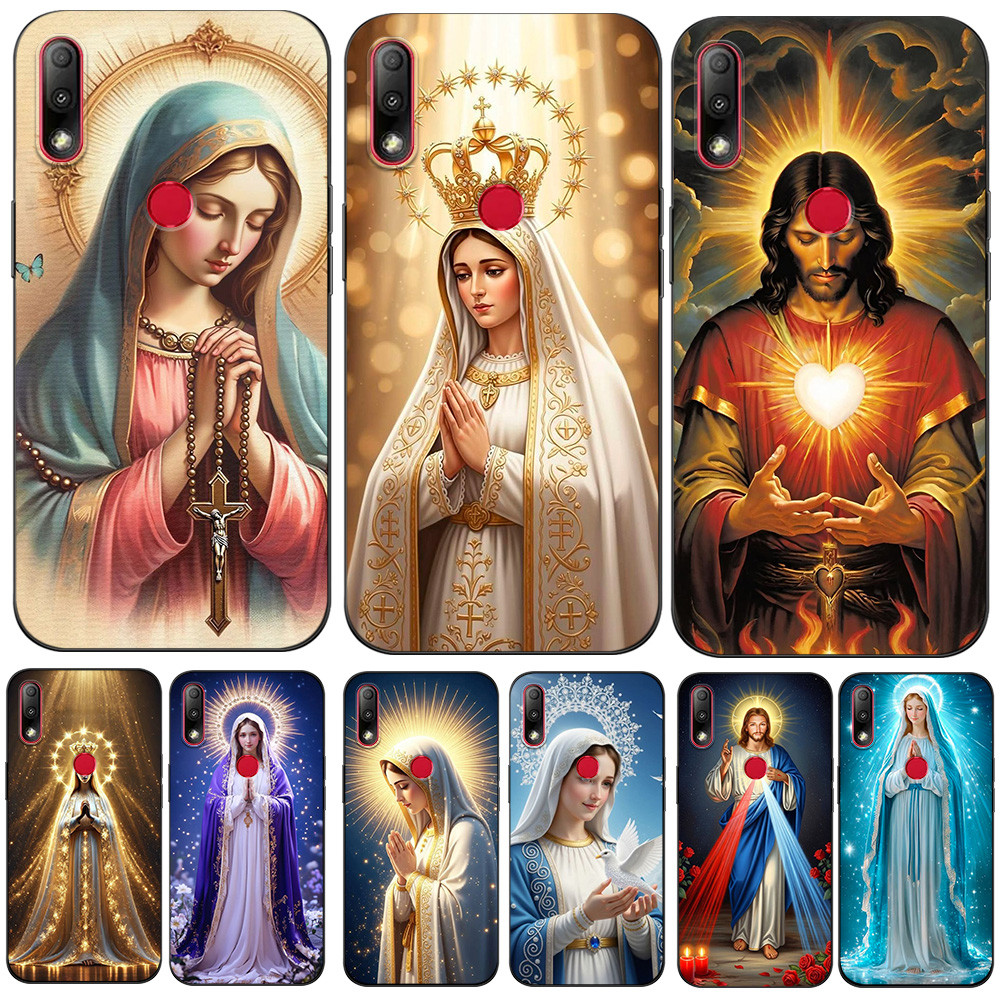 Capa Para ASUS Zenfone max pro m2 ZB631KL Traseira De Telefone Silicone Macio Preto Tpu Virgem Maria Jesus Religião Igre
