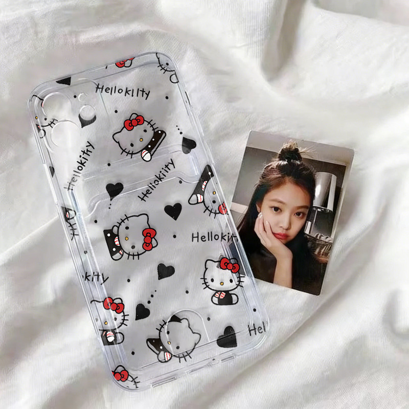 HelloKitty Capinha Capa Cartão Anti impacto Para Samsung A15 A55 A54 A35 A05S A14 A34 A05 A03 S20 S21 S23 FE S24 S23