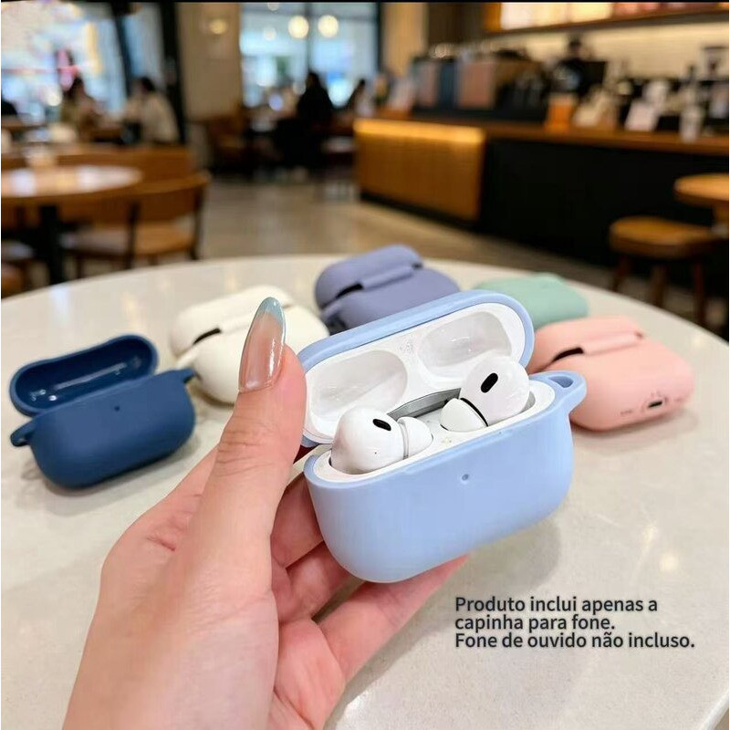 Capa Case Protetora De Silicone para AirPods 1/2/3/4/pro/pro2/pro3 C/ Alça