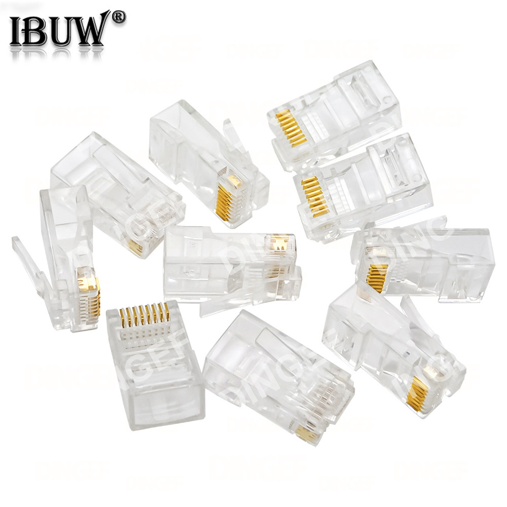 10 Peças Conectores De Extremidade De Cabo 4 Pinos 6 8 Plugues Conector De Telefone internet RJ9 4P4C RJ11 6P4C 6P6C RJ4
