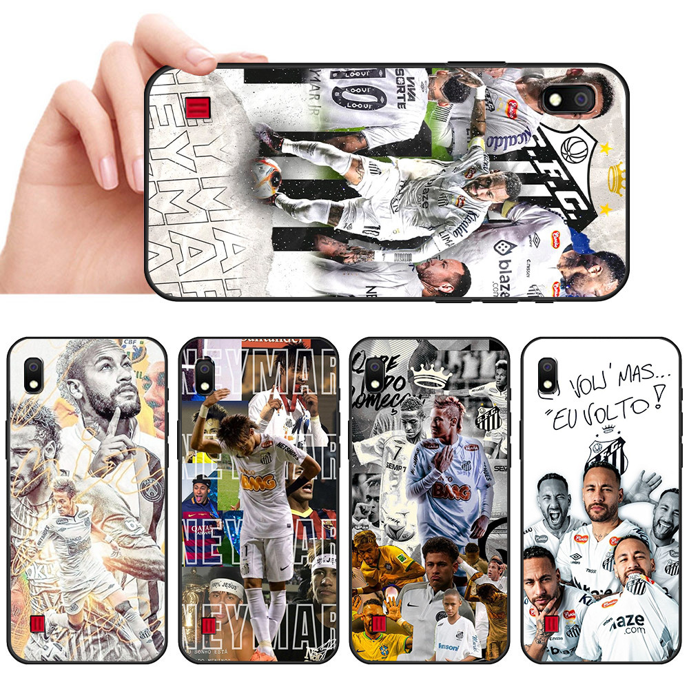 Capa De Telefone Preta Macia Para Samsung A6 A7 A8 A9 A01 A02 A10 A10S Estrela De Futebol Neymar Quebra-Cabeça Protetora