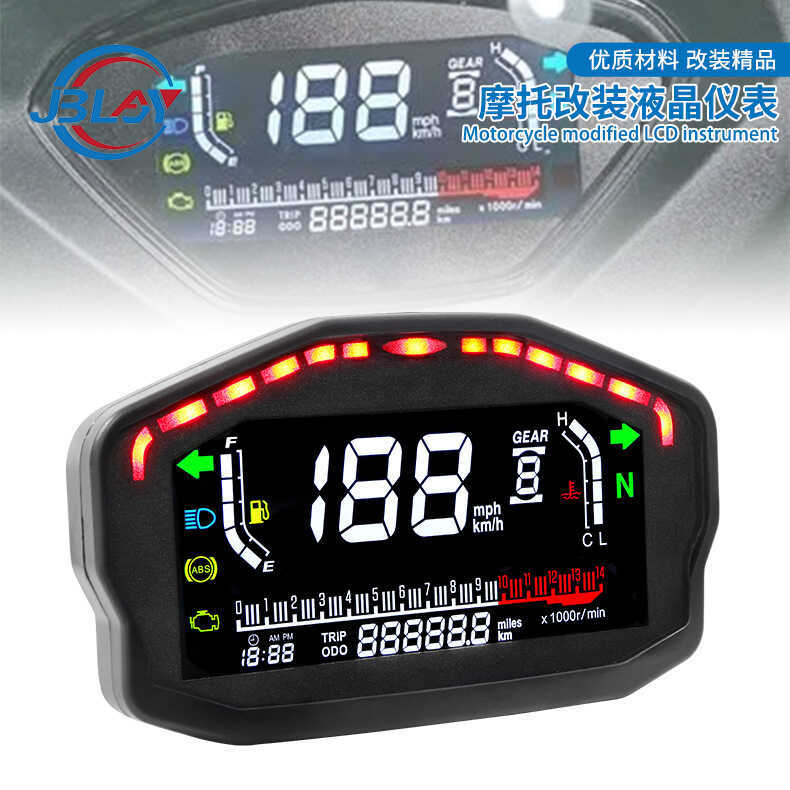 Instrumento Ducati modificado para motocicleta, instrumento LCD LED, medidor de temperatura da água combustível, odômetr